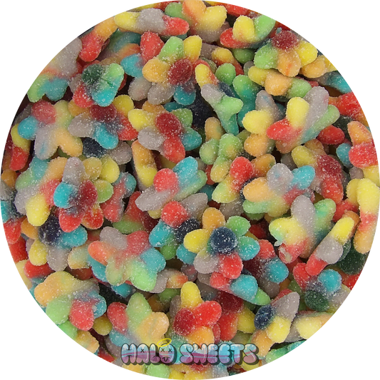 pick n mix halal sweets sour multicoloured flowers candy